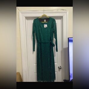 Anne Klein Teal Long Sleeve Dress
